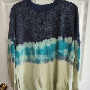 Ladies/Junior Blue and Green Sweatshirt